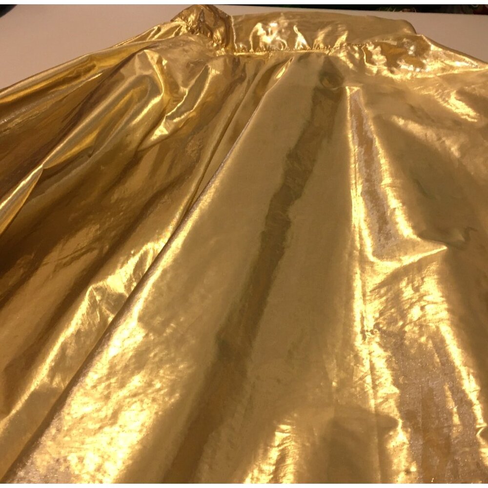 Vintage 70s 80s 90s Frederick's of Hollywood Gold Lame Circle Skirt Disco (BT) - Picture 7 of 11